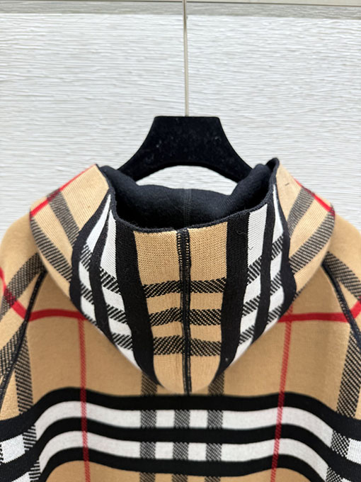 バーバリー 新作モノグラムフード付き両面ニット長袖カーディガン