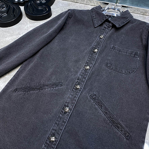 クロムハーツスーパーコピー クラシックなパッチワーク刺繍デニムシャツ