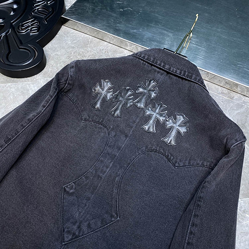 クロムハーツスーパーコピー クラシックなパッチワーク刺繍デニムシャツ