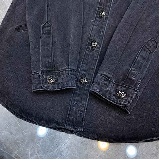 クロムハーツスーパーコピー クラシックなパッチワーク刺繍デニムシャツ