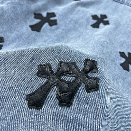 クロムハーツ 新しいクラシックなパッチワーク刺繍デニムシャツ