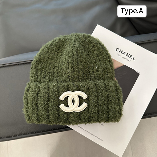 シャネル 新しいスタイルの柔らかくて厚いラムウールのニット帽