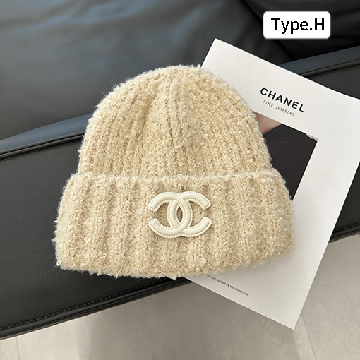 シャネル 新しいスタイルの柔らかくて厚いラムウールのニット帽