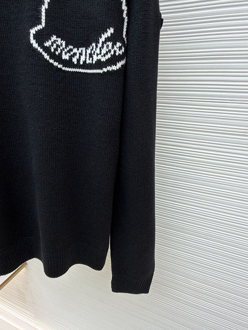 モンクレール 刺繍ロゴクルーネック長袖セーター