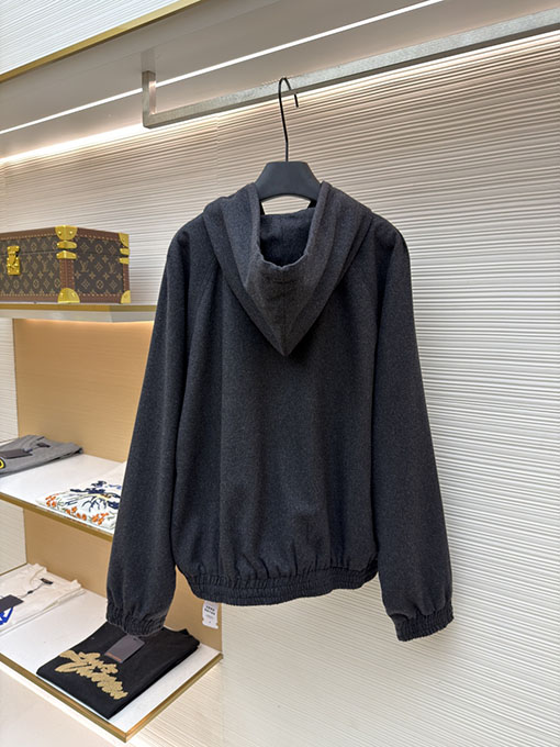 フェンディ フード付きジップアップカシミアカーディガン