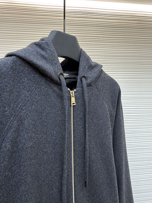 フェンディ フード付きジップアップカシミアカーディガン