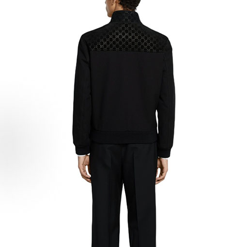 グッチスーパーコピー エンボスGGスエードジャカードボンバージャケット