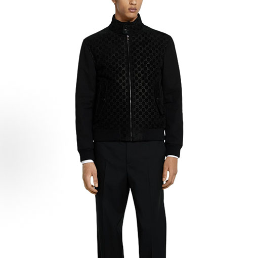 グッチスーパーコピー エンボスGGスエードジャカードボンバージャケット