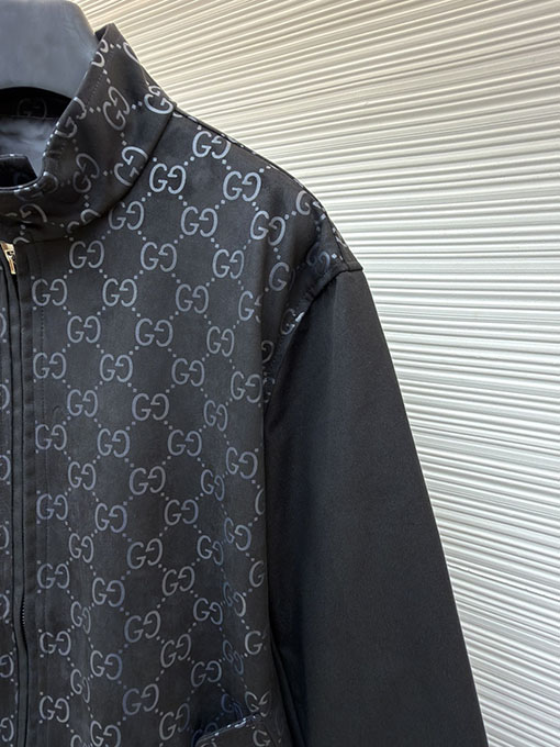 グッチスーパーコピー エンボスGGスエードジャカードボンバージャケット