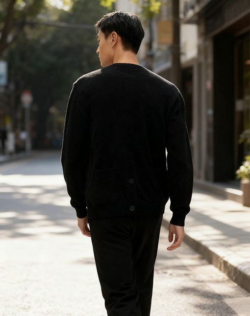 プラダ クルーネックシングルブレストカシミアカーディガン