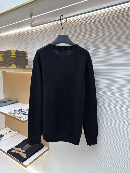 プラダ クルーネックシングルブレストカシミアカーディガン