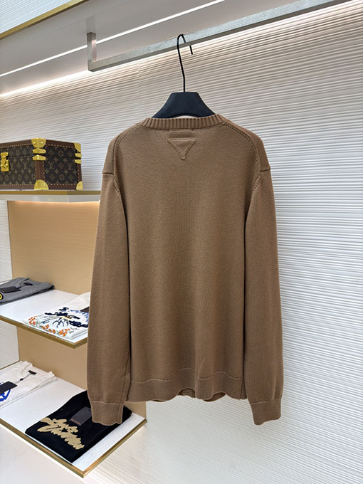 プラダ クルーネックシングルブレストカシミアカーディガン