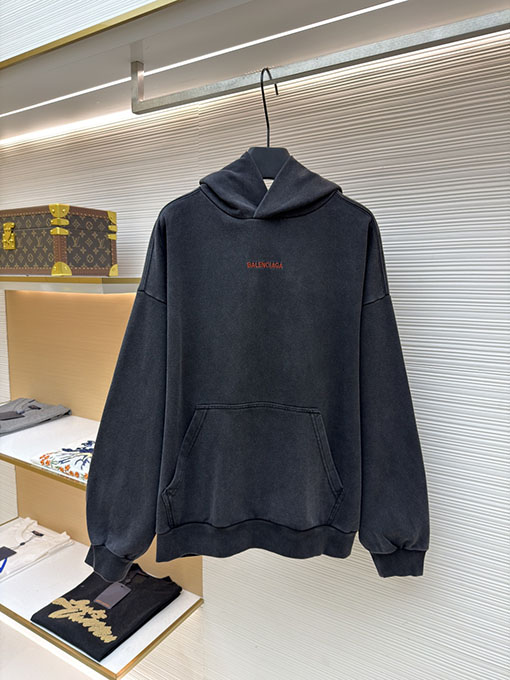 バレンシアガスーパーコピー Balenciaga back 刺繍入りフード付きスウェットシャツ