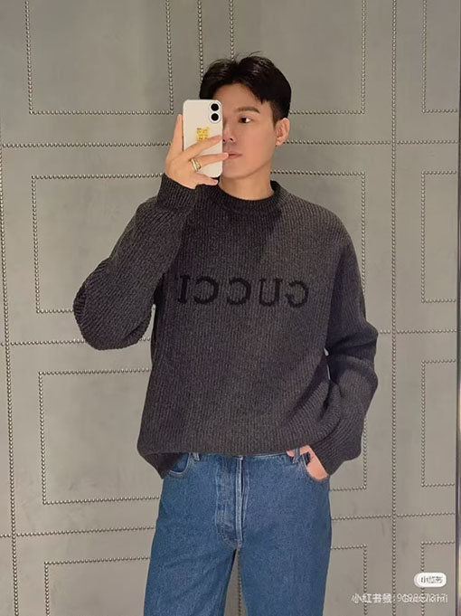 グッチコピー ウール混リブニットセーター