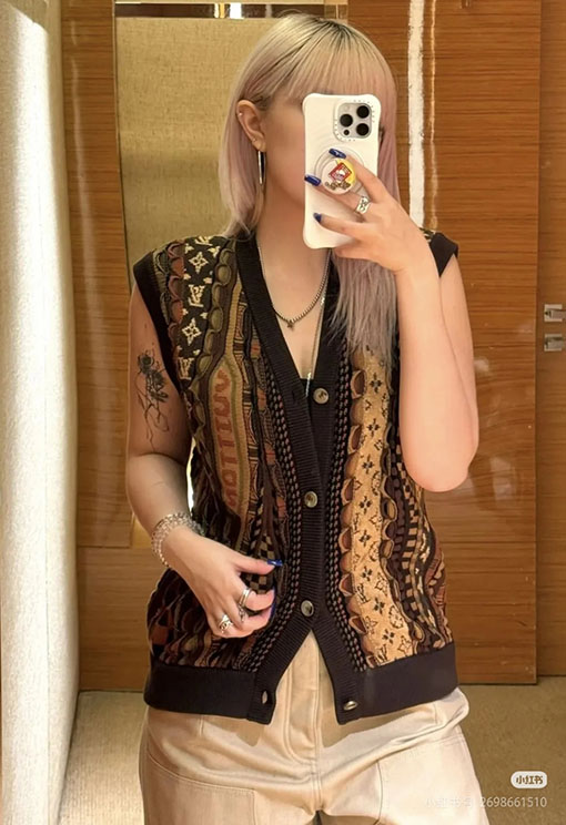 ルイヴィトン Nigo ジャカードニットカーディガンベスト