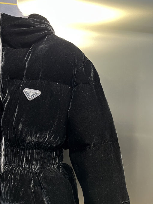 プラダ 新しいレディースベルベットアントウエストダウンジャケット