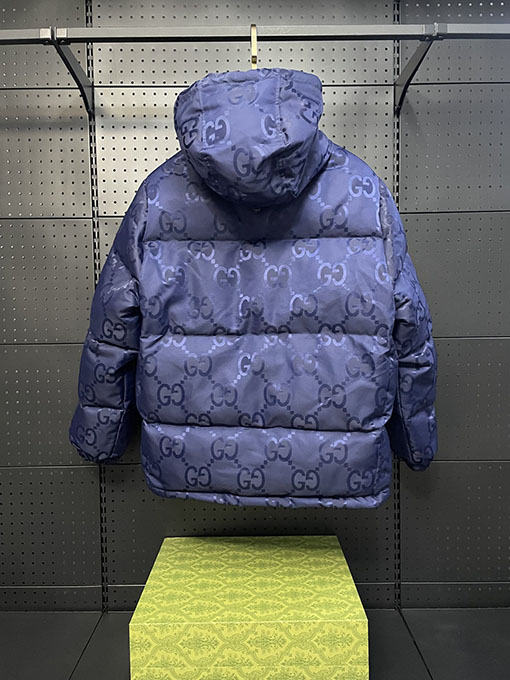 グッチ 公式サイト限定ダブルGジャカードフードダウンジャケット