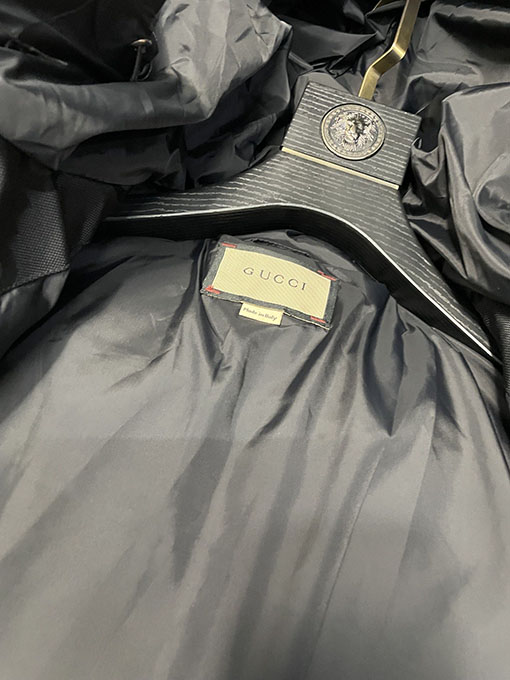 グッチ 公式サイト限定ダブルGジャカードフードダウンジャケット