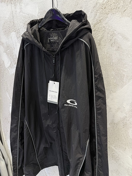 バレンシアガ 新しいフード付き織りウィンドブレーカースポーツジャケット