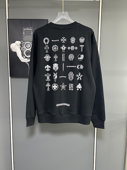 クロムハーツ グラフィティレターロゴ刺繍クルーネックスウェットシャツ