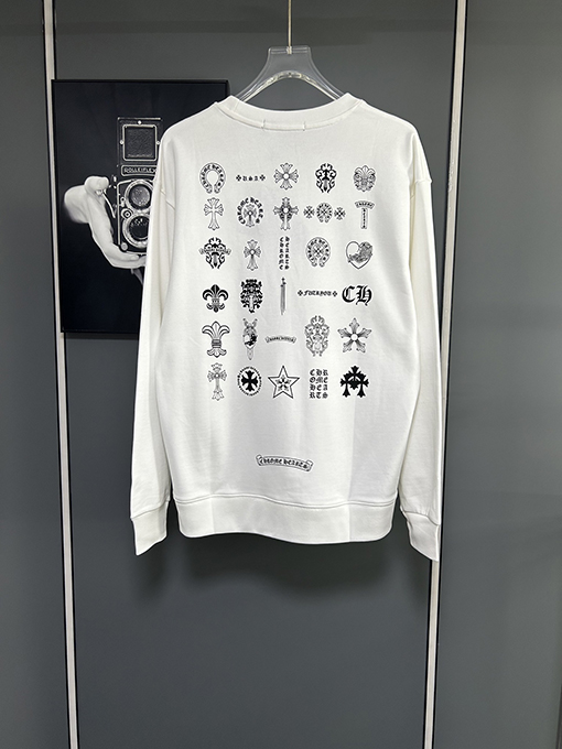 クロムハーツ グラフィティレターロゴ刺繍クルーネックスウェットシャツ