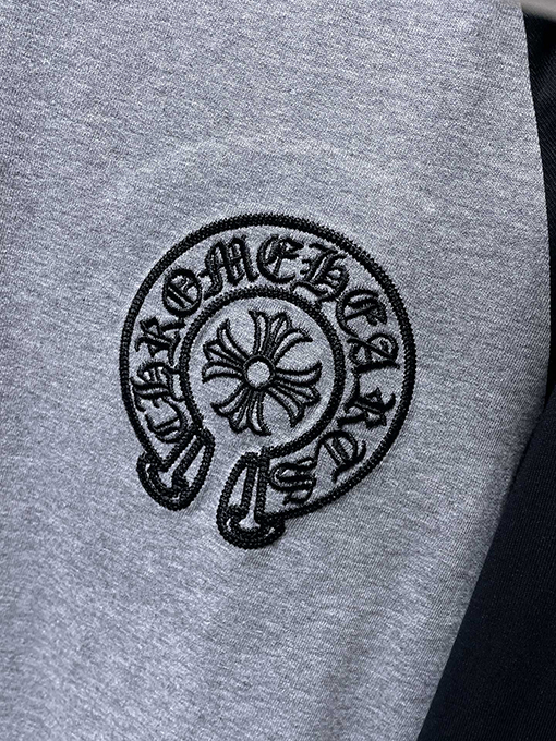 クロムハーツ サンスクリット刺繍文字カラーブロック長袖シャツ