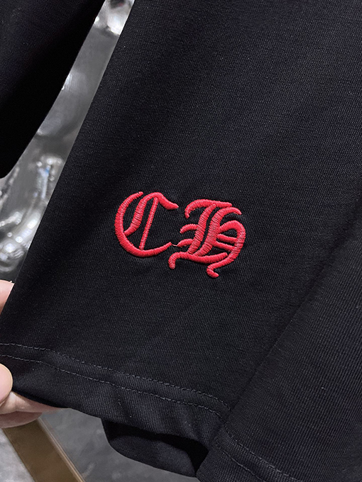 クロムハーツスーパーコピー Matty Boy レッドリップス クロス柄 レザー刺繍 長袖シャツ