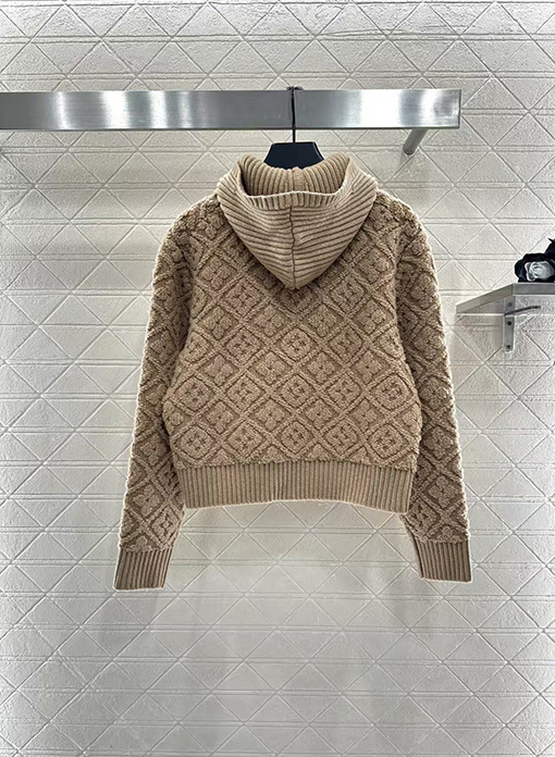 ルイヴィトン レディーススキーコレクション ジャカードニット ジップアップ フード付きジャケット