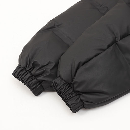 プラダ レザーエナメルロゴスタンドカラーダウンジャケット