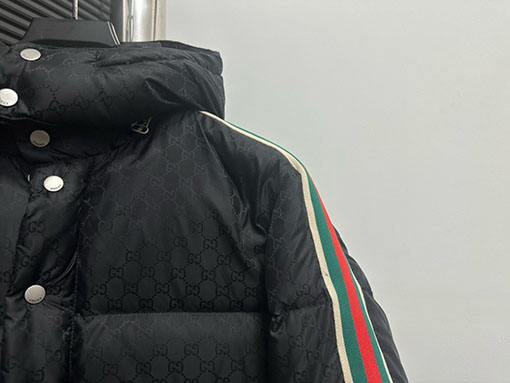 グッチ カラーブロックパッチワークウェビングダウンジャケット
