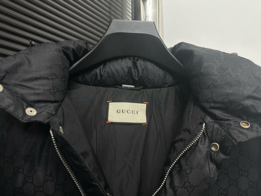 グッチ カラーブロックパッチワークウェビングダウンジャケット