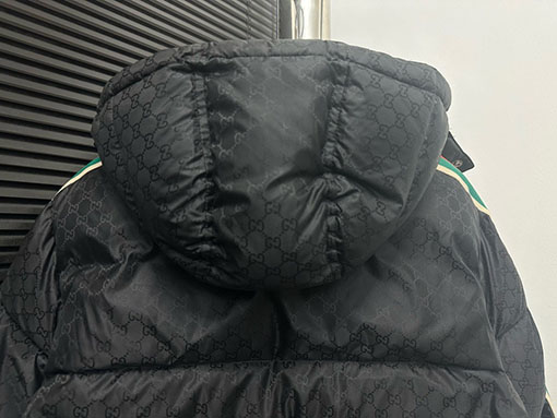 グッチ カラーブロックパッチワークウェビングダウンジャケット