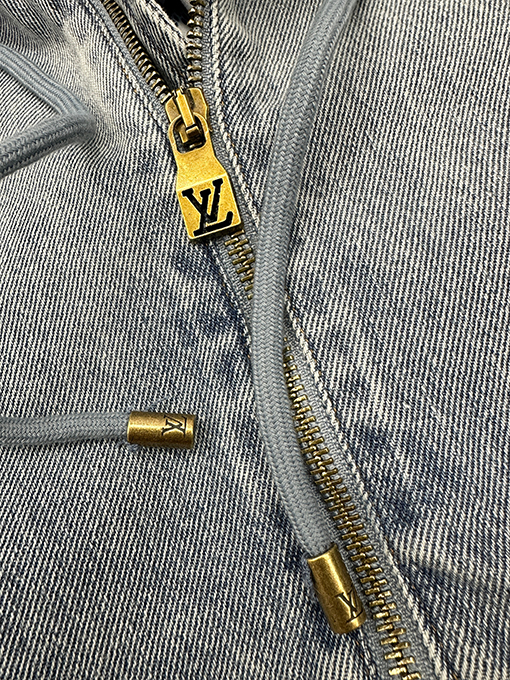 ルイヴィトン 刺繍入りフード付きデニムジャケット