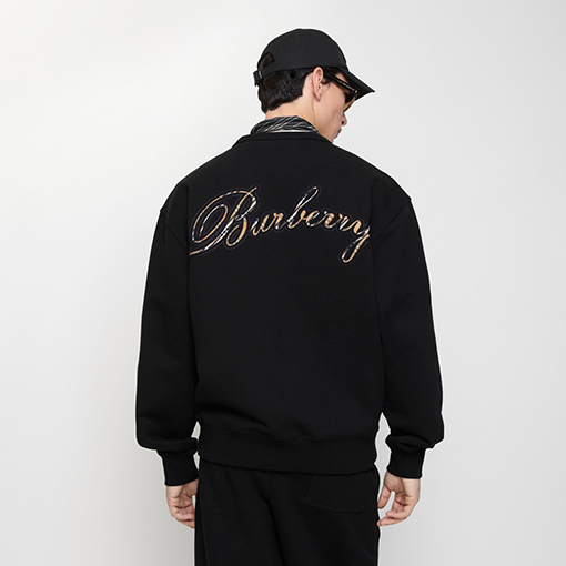 バーバリー Burberry チェック柄のアップリケ刺繍スウェットシャツ
