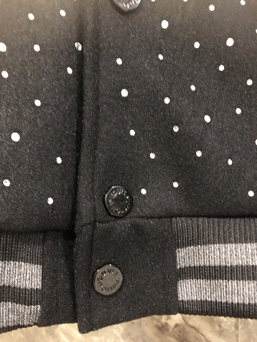 ルイヴィトンコピー ホットフィックスラインストーンアップリケ刺繍ベースボールジャケット