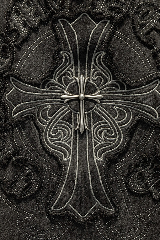 クロムハーツ 420g ヘビー刺繍 ダメージスウェットシャツ