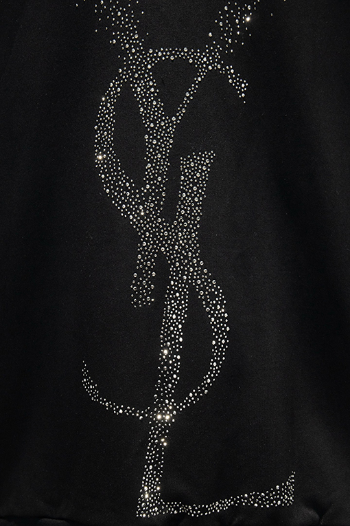 サンローラン オーストリアのラインストーンクルーネックスウェットシャツ