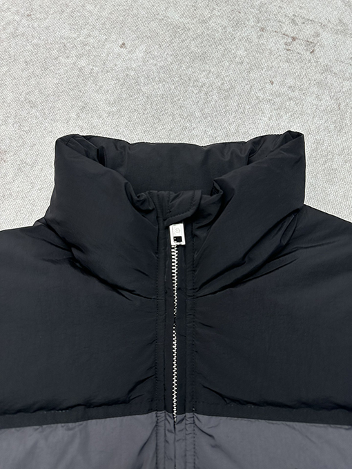 アレキサンダーワン レディース 無地 パッチワーク スタンドカラー ショートダウンジャケット