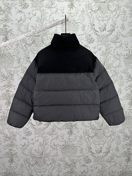 アレキサンダーワン レディース 無地 パッチワーク スタンドカラー ショートダウンジャケット