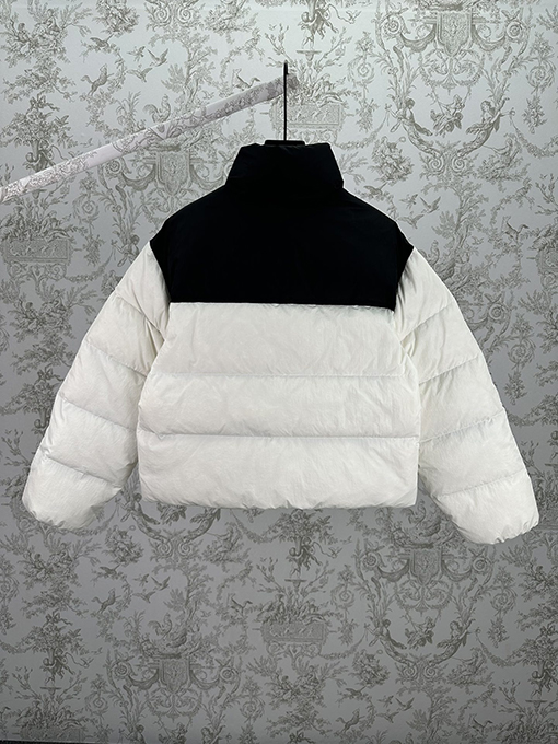 アレキサンダーワン レディース 無地 パッチワーク スタンドカラー ショートダウンジャケット