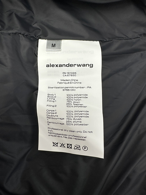 アレキサンダーワン レディース 無地 パッチワーク スタンドカラー ショートダウンジャケット