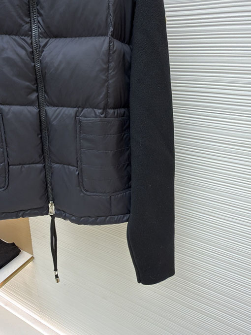 モンクレール Square-Quilted Padded ウールスタンドカラージップアップダウンジャケット