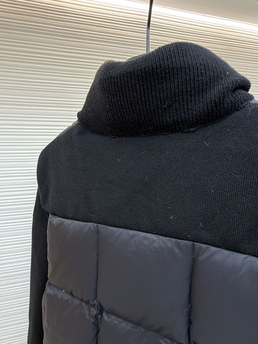 モンクレール Square-Quilted Padded ウールスタンドカラージップアップダウンジャケット