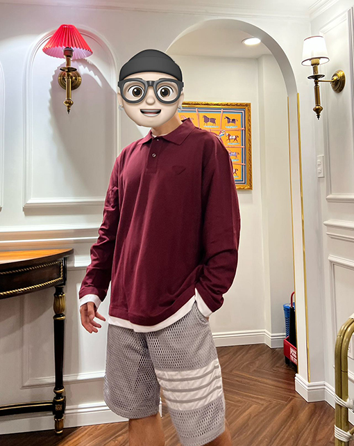 プラダ 高品質のパッチワークラベルフェイクツーピース長袖ポロシャツ