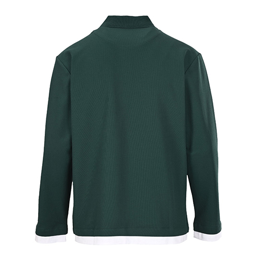 プラダ 高品質のパッチワークラベルフェイクツーピース長袖ポロシャツ