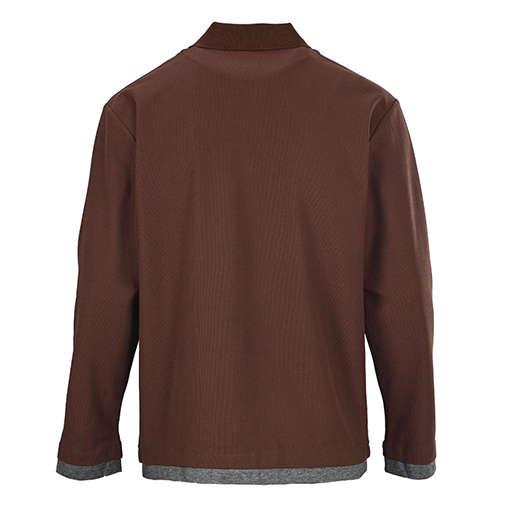 プラダ 高品質のパッチワークラベルフェイクツーピース長袖ポロシャツ