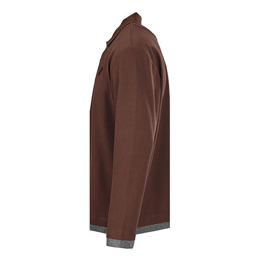 プラダ 高品質のパッチワークラベルフェイクツーピース長袖ポロシャツ