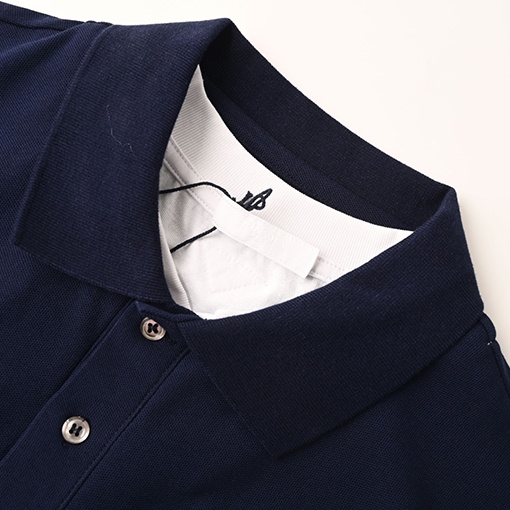 プラダ 高品質のパッチワークラベルフェイクツーピース長袖ポロシャツ