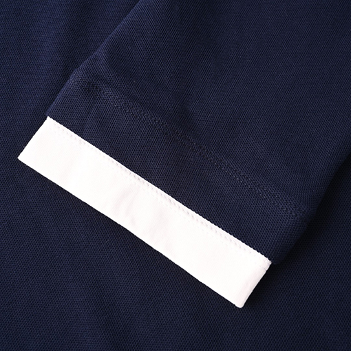 プラダ 高品質のパッチワークラベルフェイクツーピース長袖ポロシャツ