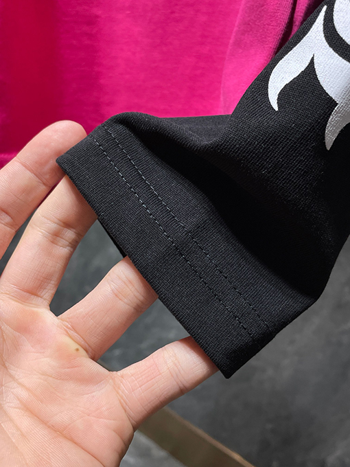 クロムハーツ サンスクリット文字の馬蹄形のカラーブロックラグラン長袖シャツ